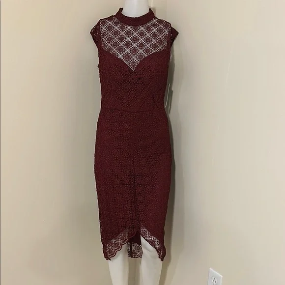 modest burgundy lace dress Finesse | Burgundy Lace And Velvet Square-Neck Maxi Dress With Draped Skirt